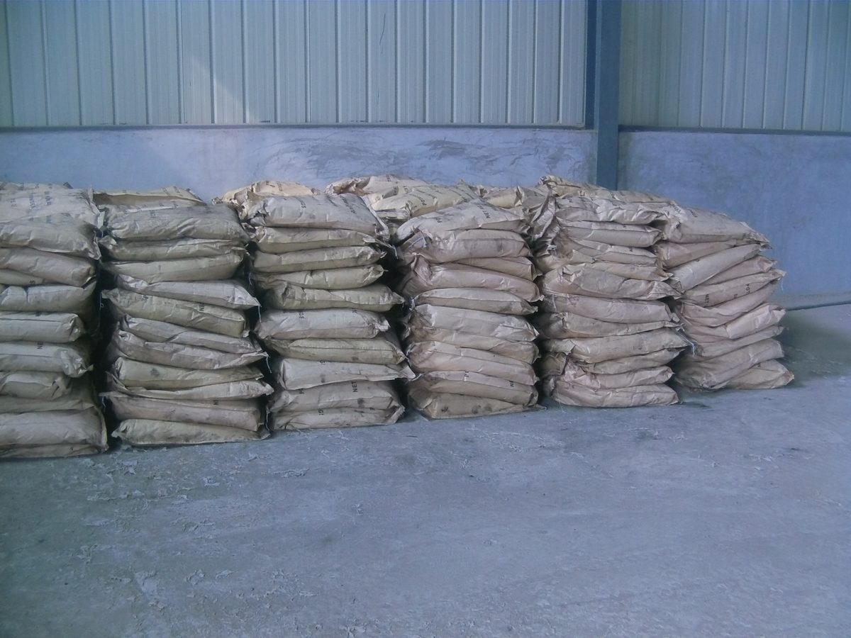 Bagged product in the warehouse