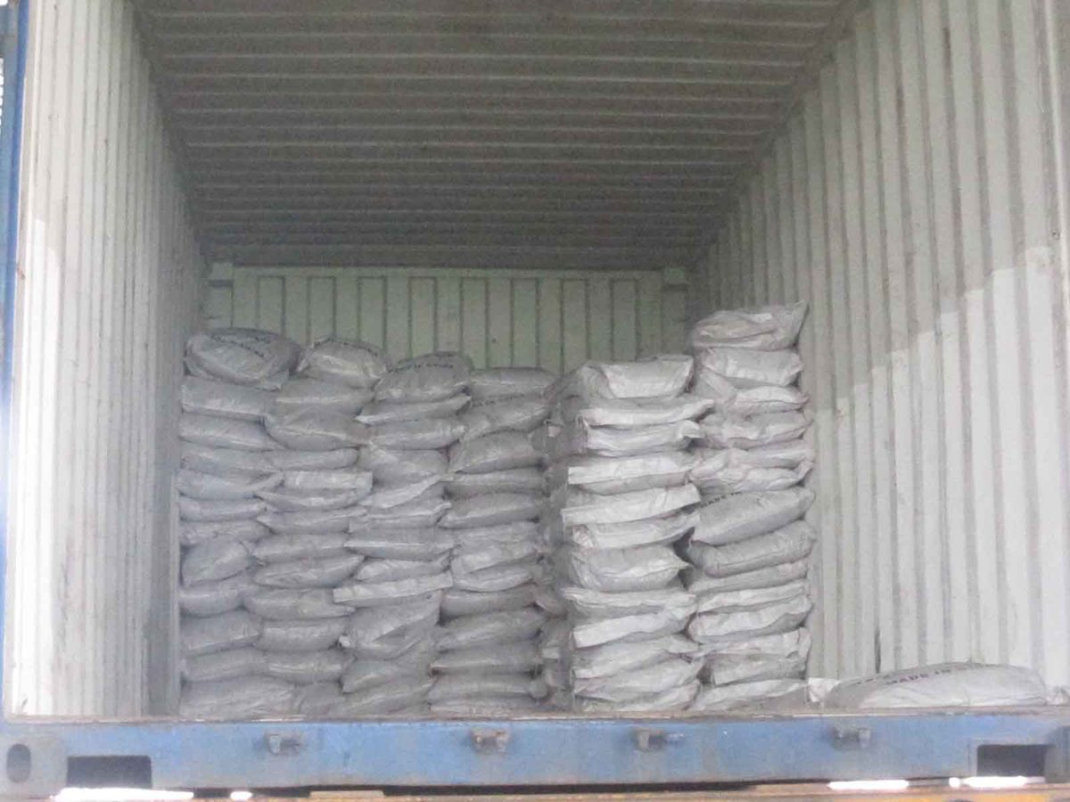 Bags loaded into a container